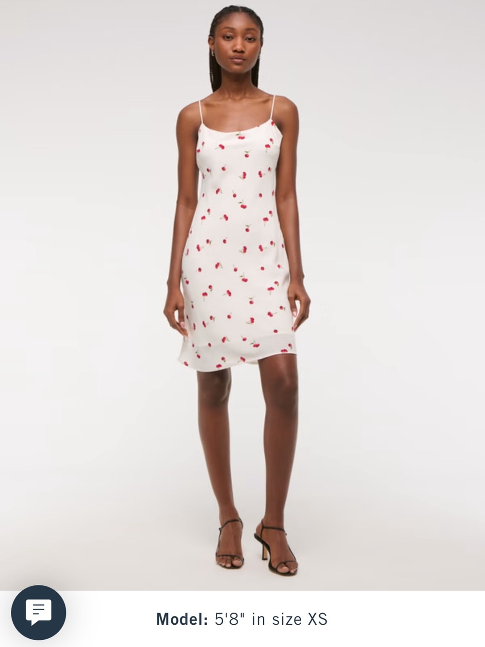 NWT Abercrombie White Cherry-Print Slip Dress